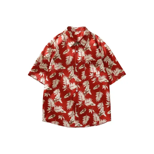 UNA RETA Темно-красный цвет унисекс рубашки