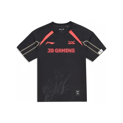 LINING Sports Life Collection Реглан-рукав Т-рубашка Унисекс Черная 2024 Season JDG Команда