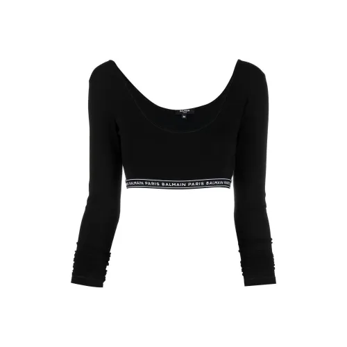 BALMAIN Черный Женские Короткие Топы