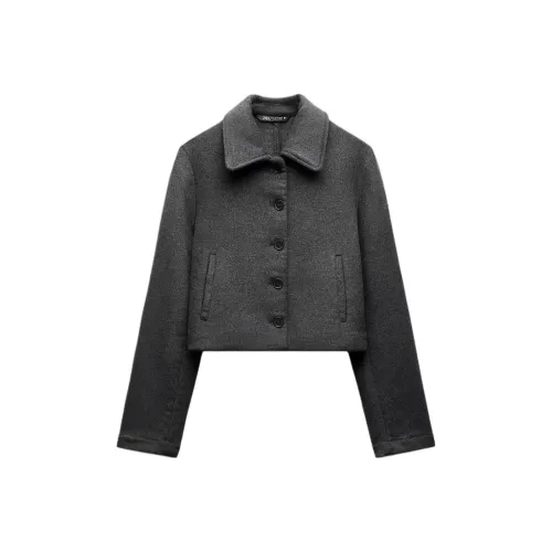 ZARA Угольно-серые Женские Куртки