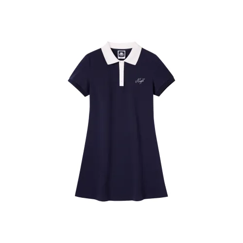 KAPPA Fashion Sports Повседневный Slim Fit Color Block POLO V-Neck Короткий рукав Dress Women's