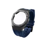 GA-2100-Керамика Черный корпус + Глубокий синий ремешок