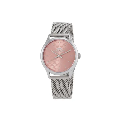 COACH Женские часы Кварцевый механизм корпус из нержавеющей стали ремешок 32 мм розовый циферблат