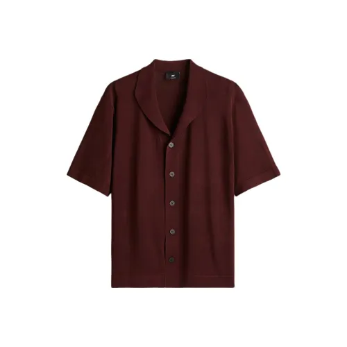 H&M Мужские рубашки бордового цвета
