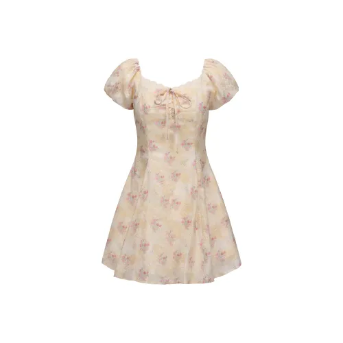 CHIWAWAMEME Короткий рукав Платье Женское