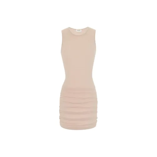 SAINT LAURENT SS24 Sleeveless Dress Women's Beige