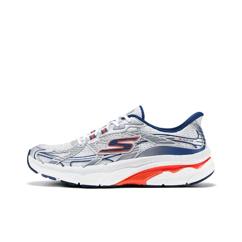 Skechers MEN'S GO Устойчивые к истиранию Низкие Беговые кроссовки Мужские Белые и Синие