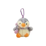 Пингвин [Фиолетовый плюшевый шарф] + Фиолетовый браслет-шнурок