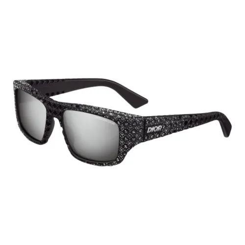 DIOR Nylon Metal Crystal Swarovski Rectangular Sunglasses Unisex Black DIOR Нейлон Металл Кристалл Swarovski Прямоугольные Солнцезащитные очки Унисекс Черный