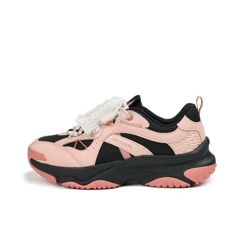 Skechers Mantle Moon Обувь Амортизация Устойчивая к истиранию Увеличение Высоты Низкий Топ Тяжелая Подошва Женская Розовый Черный