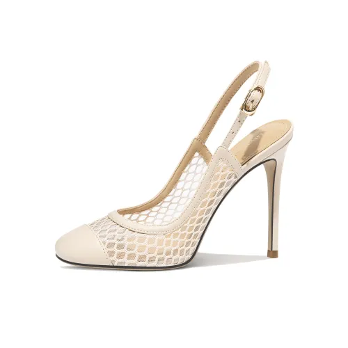 Lily Wei Mountains and Rivers Abound Узкий каблук Высокие каблуки Женские Бежевый