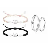 Милый дизайн с питомцами, любовь, браслет-шнурок + кольцо