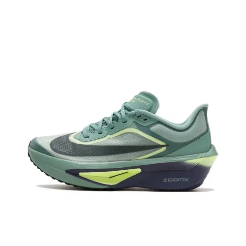 Nike Zoom Fly 6 Амортизация и Дышащий Низкий Топ Тренировочная Обувь для Спринта и Длинных Беговых Пути Мужская Зеленая