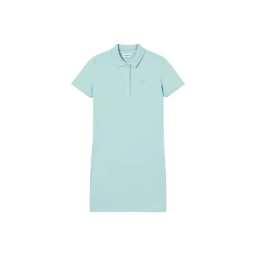 lacoste Мятно-зеленый Женские Платья с Коротким Рукавом