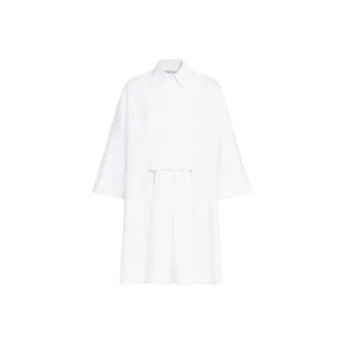 MaxMara Lago Коллекция Хлопок Рубашка-Платье Длинный Рукав Женское Белое