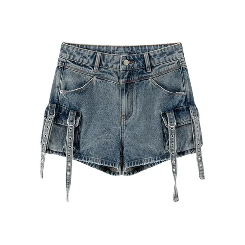 CHUU Средний джинсовый синий Женские джинсовые шорты