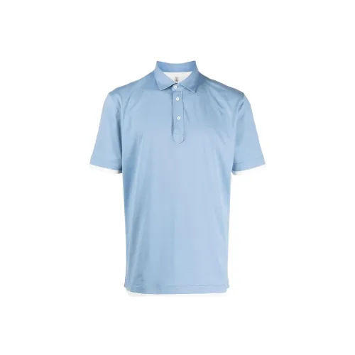 BRUNELLO CUCINELLI Blue Men's Polo
