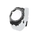 GA-2100-Керамика Черный корпус + Белый ремешок