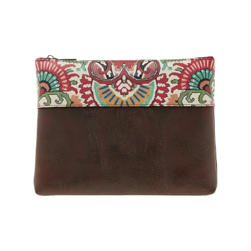 ETRO Клатч из коровьей кожи женский коричневый