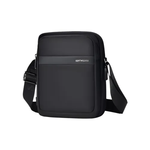 SEPTWOLVES Сумка через плечо из ткани мужская черная