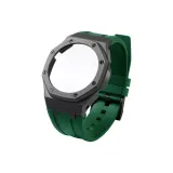GA-2100-Керамика Черный корпус + Темно-зеленый ремешок