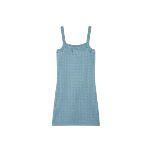 LACOSTE SS25 Washed Effect CABLE KNIT Slip Dress Women's