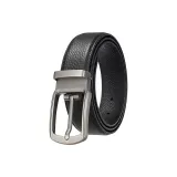 Матовая пряжка цвета оружейного металла, черный ремешок