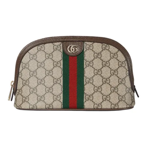 GUCCI Ophidia Ткань с покрытием Косметичка Маленькая Женская Бежевая и Коричневая