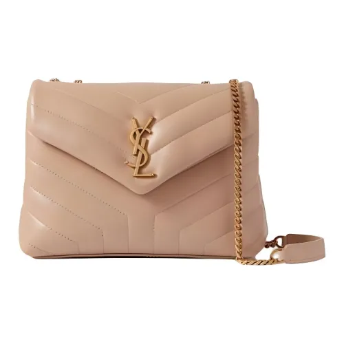 SAINT LAURENT Коровья кожа Конверт Сумка Плечевая сумка Маленькая Женская Темно-бежевая