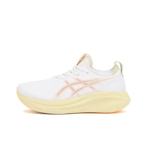 Asics Гель Nimbus 27 Устойчивый к истиранию Низкий Топ Повседневные Беговые кроссовки Унисекс Белый