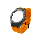 GA-2100-Керамика Черный корпус + Оранжевый ремешок