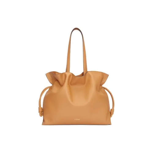 LOEWE Flamenco Напп-Кожа Сумка Экстра-Большая Женская Коричневая