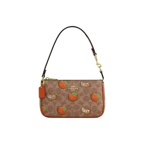 COACH Nolita Покрытый холст Маленькая сумка через плечо Маленькая женская Коричневый Желтый и Смешанные цвета