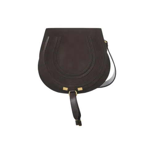 Chloe Marcie Телячья кожа Седло Сумка Плечевая сумка Женская Cole Коричневый