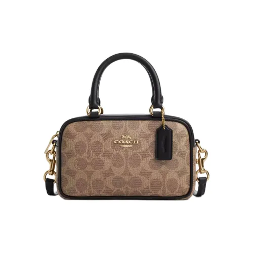 COACH SATCHEL Покрытый холст Сумка через плечо Сумка Маленькая Женская Хаки