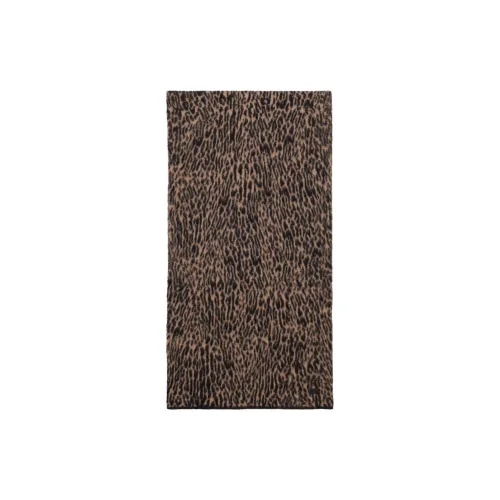 SAINT LAURENT Mohair Polyamide Wool Leather Knitted Scarves Women Tortoiseshell