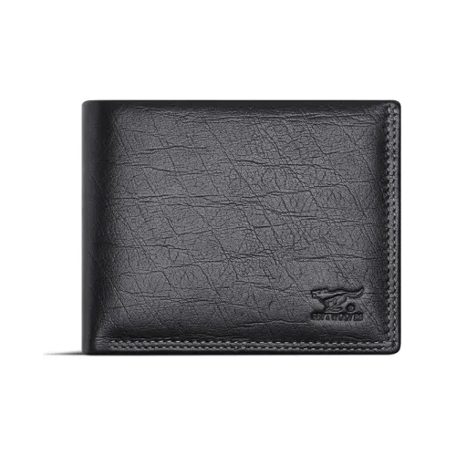 SEPTWOLVES Коровья кожа Короткий кошелек Мужской Черный