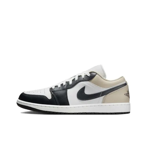 Jordan Air Jordan 1 Винтажные баскетбольные кроссовки Low Топ Белый черный Мужской