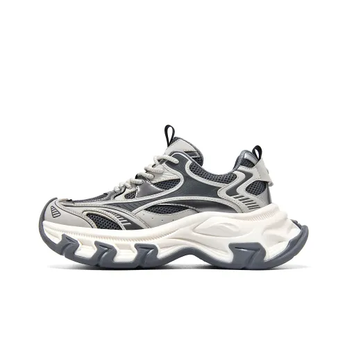 TRUEN Амортизация Устойчивый к истиранию Дышащий Увеличение высоты Низкий Топ Тяжелая подошва Мужские кроссовки