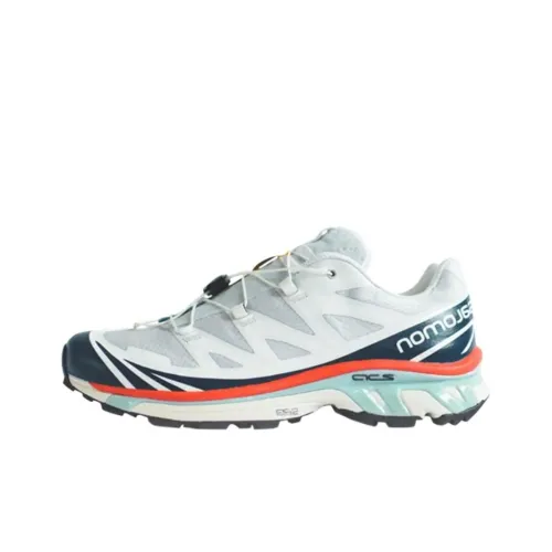 SALOMON XT 6 Устойчивые к истиранию низкие беговые кроссовки для мужчин белые черные оранжевые