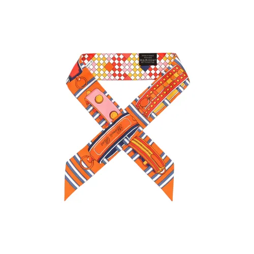 HERMES Шелковые шарфы Унисекс Оранжевый