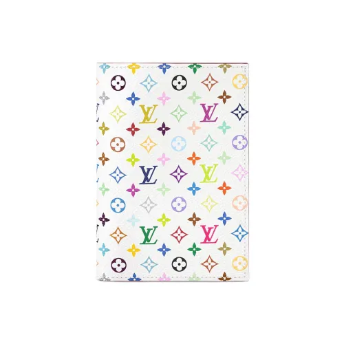 LOUIS VUITTON Takashi Murakami Коллаборация Покрытый холст Держатель для паспорта Унисекс Белый