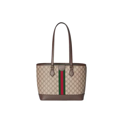GUCCI Ophidia Ткань с покрытием Тоут Сумка Сумка для покупок Сумка Сумка через плечо Средняя Женская Бежевая и Коричневая