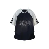 Серая синяя рубашка с короткими рукавами