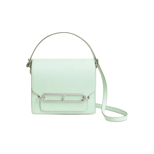 HERMES Roulis Swift Кожа Сумка через плечо Мини Женская Мятно-зеленая