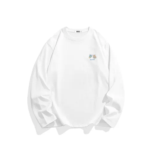 ONE PIECE Прямой крой Круглый вырез Длинный рукав Т-рубашка Унисекс