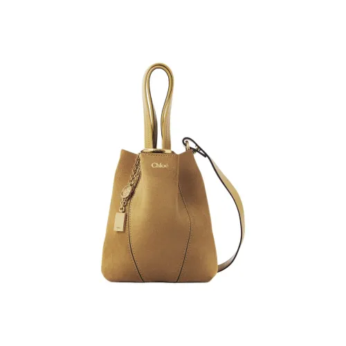 Chloe SPIN Замша Телячья кожа Тоут Сумка Сумка для покупок Сумка через плечо Сумка Маленькая Женская Золотая Хаки