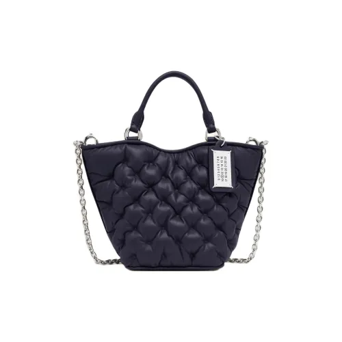 Maison Margiela Glam Slam Овчина Тоут Сумка Сумка для покупок Сумка на плечо Сумка мини Женская Темно-синяя