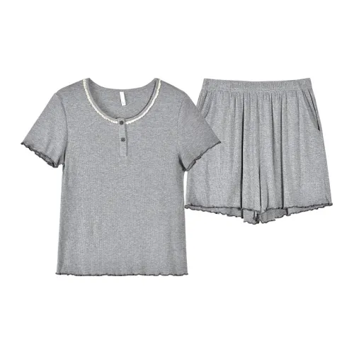 PANQIMEI 2792 Вересковый серый Женские Пижамные комплекты