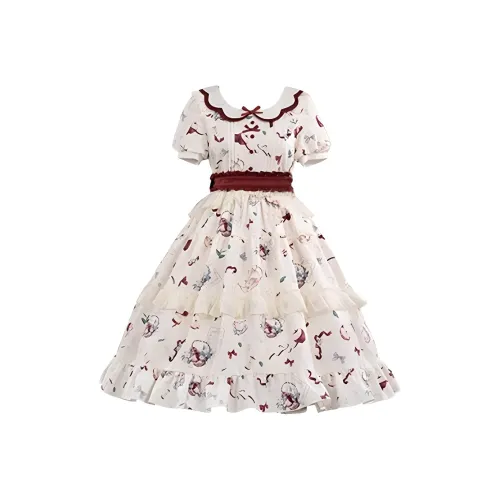 BIFH Яблоко Красный Женские Лолита Платья